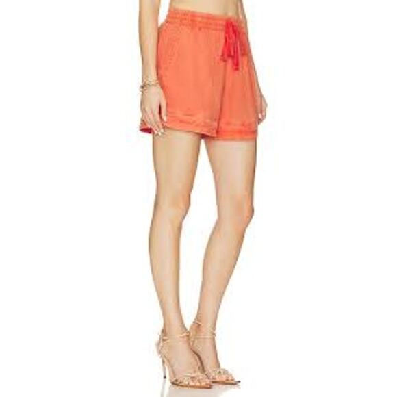 Bella Dahl Seamed Hem Shorts Mandarin Orange B3478-654-303 Small S NEW - Picture 2 of 7